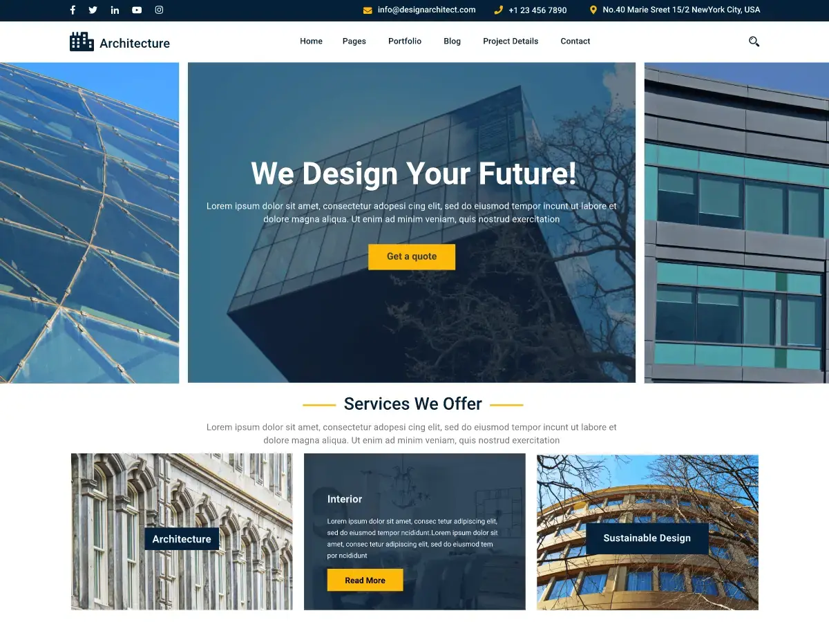 Captura oficial del tema Architecture Building
