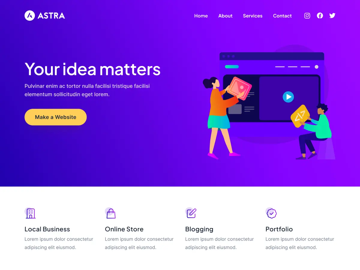 Captura oficial del tema Astra