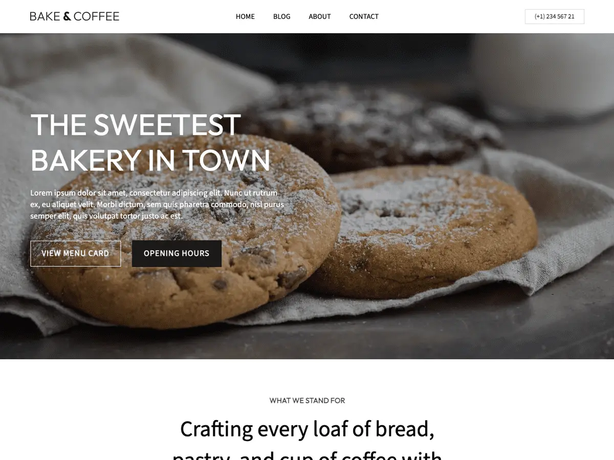 Captura oficial del tema Bakery and Pastry