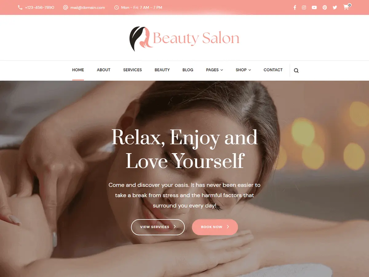 Captura oficial del tema Beauty Salon Lite