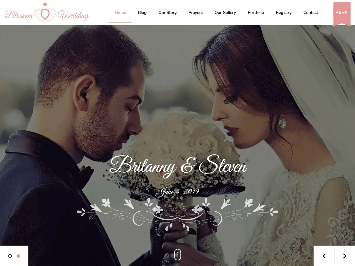 Captura oficial del tema Blossom Wedding