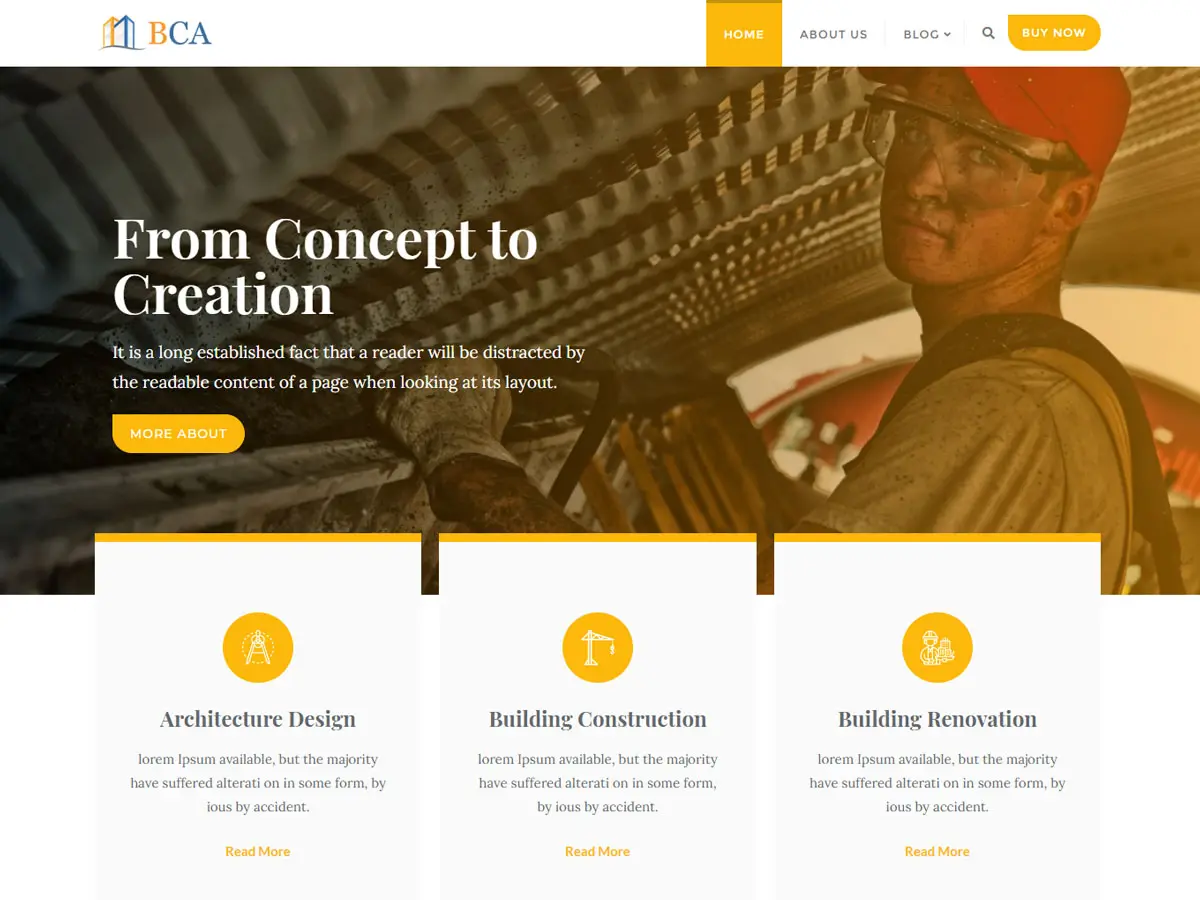 Captura oficial del tema Building Construction Architecture