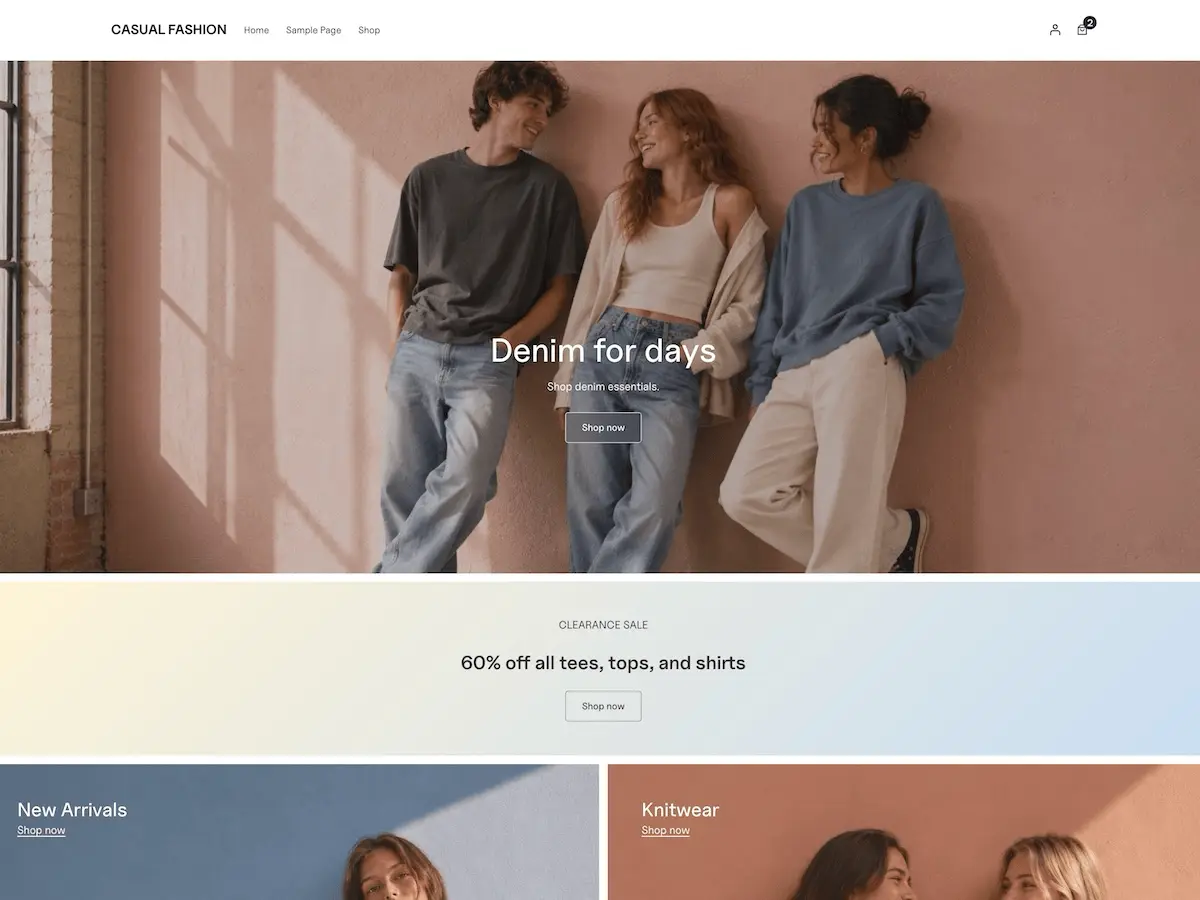 Captura oficial del tema Casual Fashion Store