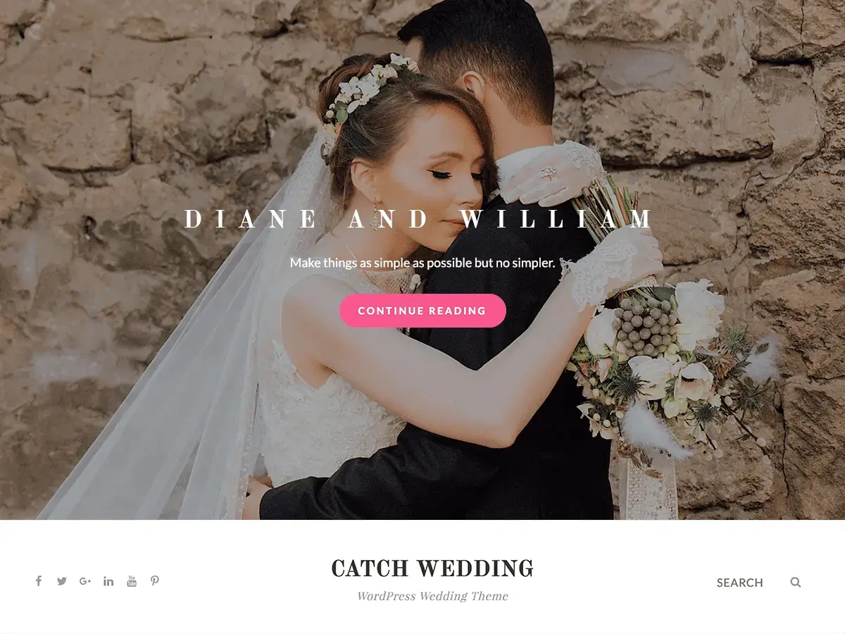 Captura oficial del tema Catch Wedding