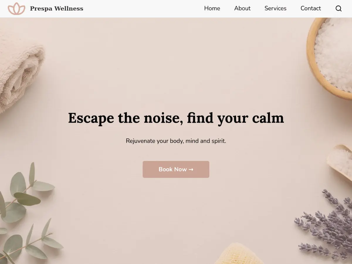 Captura oficial del tema Prespa Wellness
