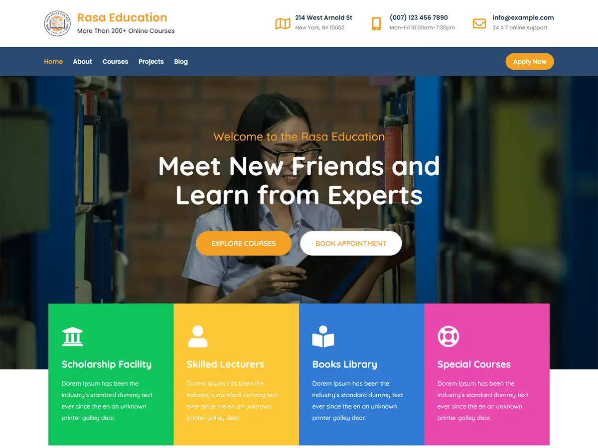 Captura oficial del tema Rasa Education
