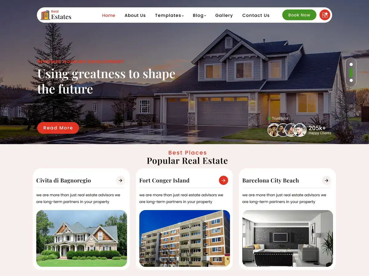 Captura oficial del tema Residential Real Estate