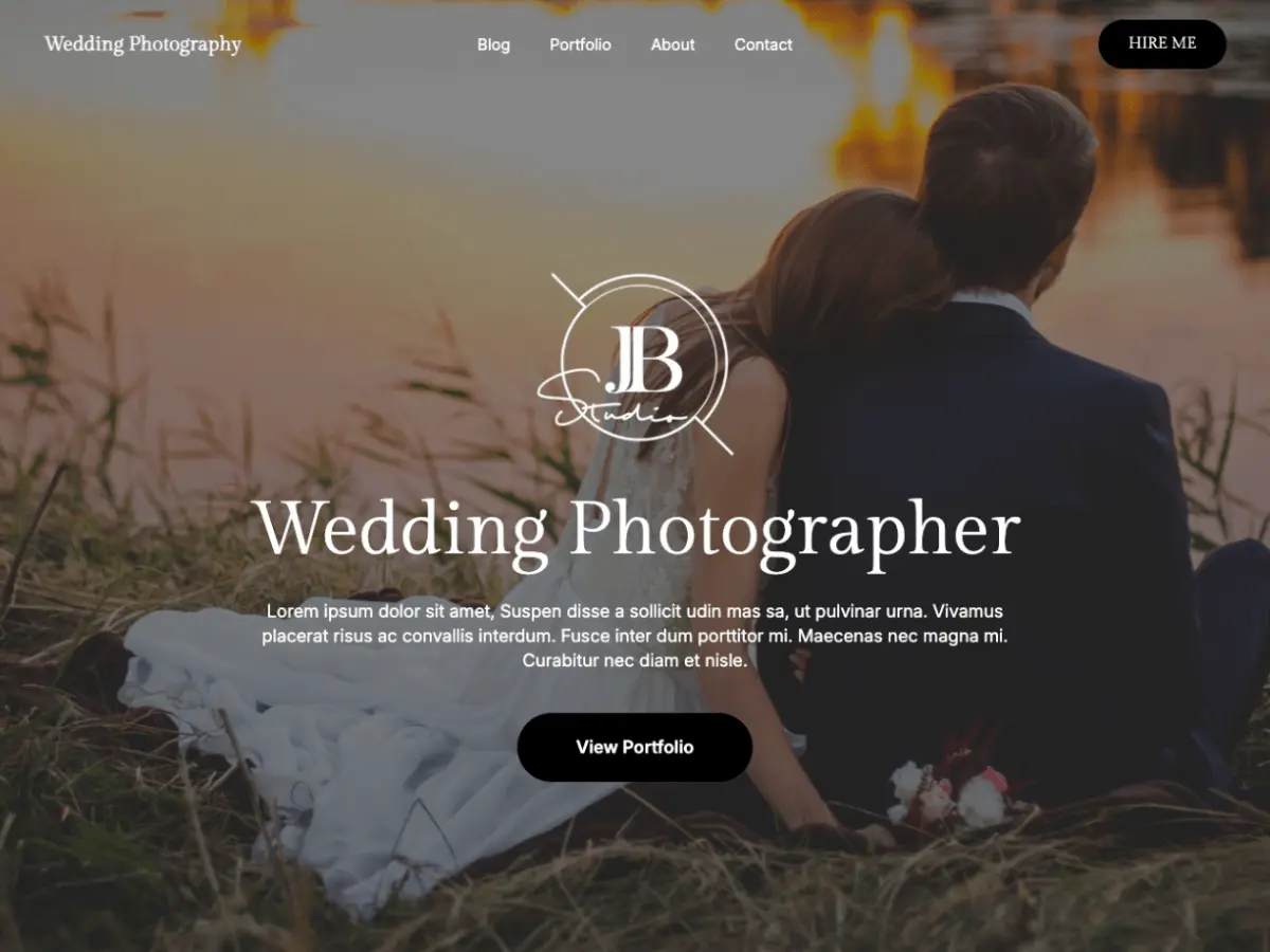 Captura oficial del tema Wedding Photography Studio