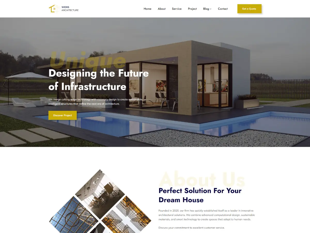 Captura oficial del tema WENS Architecture
