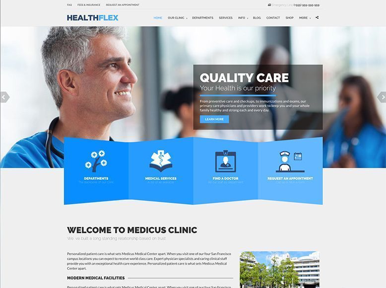 HealthFlex - Plantilla WordPress para clínicas médicas y de salud
