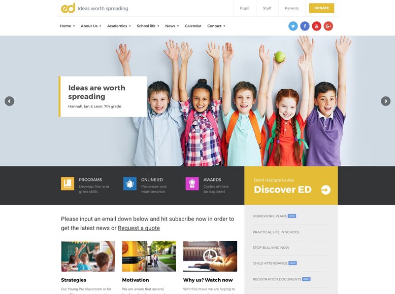 Ed School - Tema WordPress para colegios y centros de educación infantil