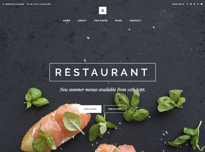Bridge - Plantilla WordPress para modernos y elegantes restaurantes, cafeterías, bistrós, gastrobares y bares