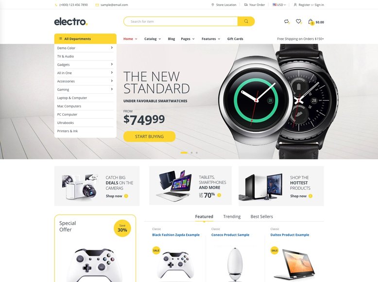 Electro - Plantilla Shopify para tiendas online de electrónica, informática, móviles, tablets