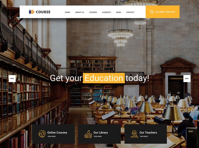 Course - Plantilla HTML5 gratis para centros educativos y universidades