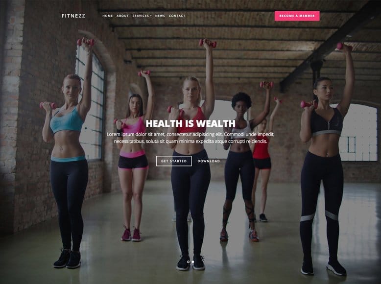 Fitnezz - Plantilla HTML5 gratis para gimnasios y centros deportivos
