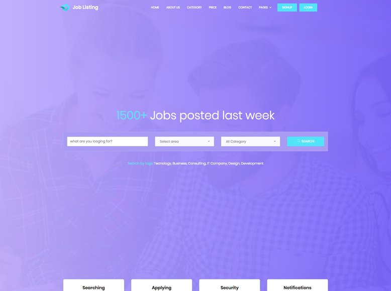 JobListing - Plantilla HTML5 gratis para directorios de trabajo