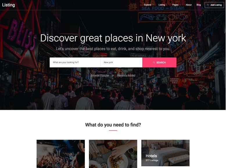 Listing - Plantilla HTML5 gratis para listados de servicios y directorios de empresas