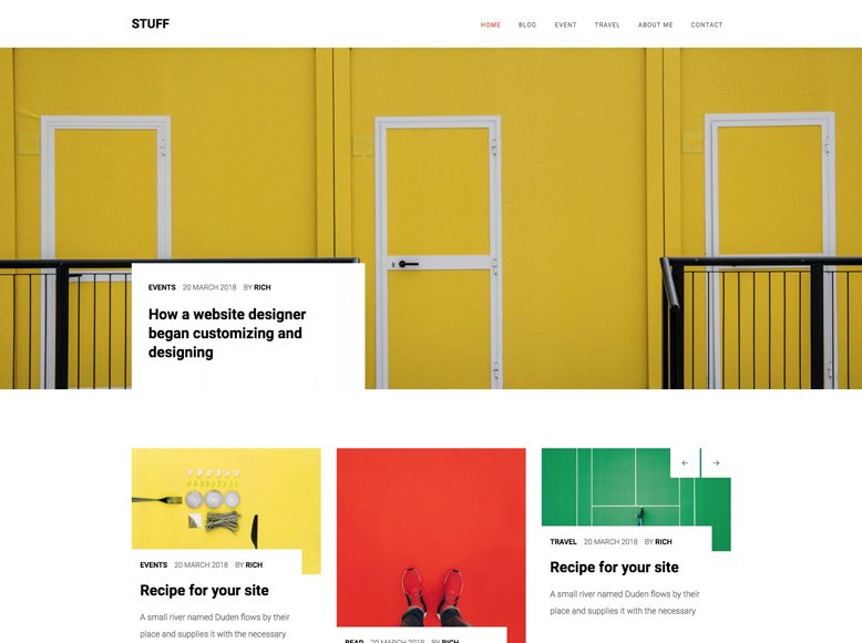 Stuff - Plantilla HTML5 gratis para blogs personales, revistas y portales de noticias