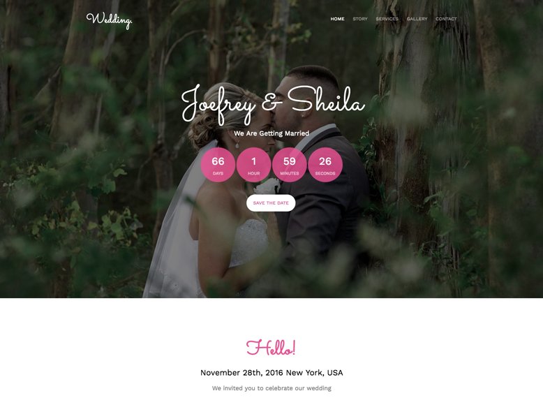 Wedding - Plantilla HTML5 gratis para bodas y eventos matrimoniales