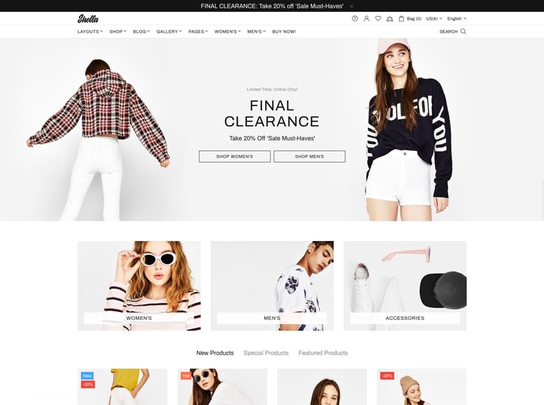 Shella - Plantilla Shopify para ecommerce de moda, complementos y zapatos