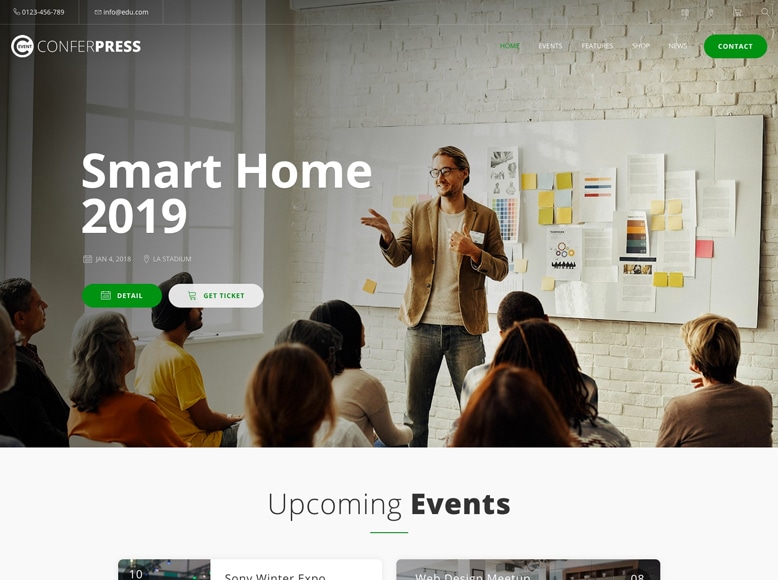 ConferPress - Plantilla WordPress para eventos y conferencias con venta de entradas online