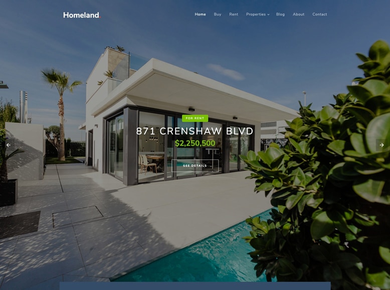 Homeland - Plantilla gratis de HTML5 y Bootstrap 4 para agencias inmobiliarias