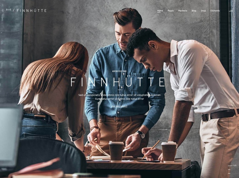 Die Finnhütte - Plantilla WordPress para arquitectos y decoradores interioristas