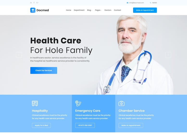 Docmed - Tema HTML5 gratis para médicos, clínicas y hospitales