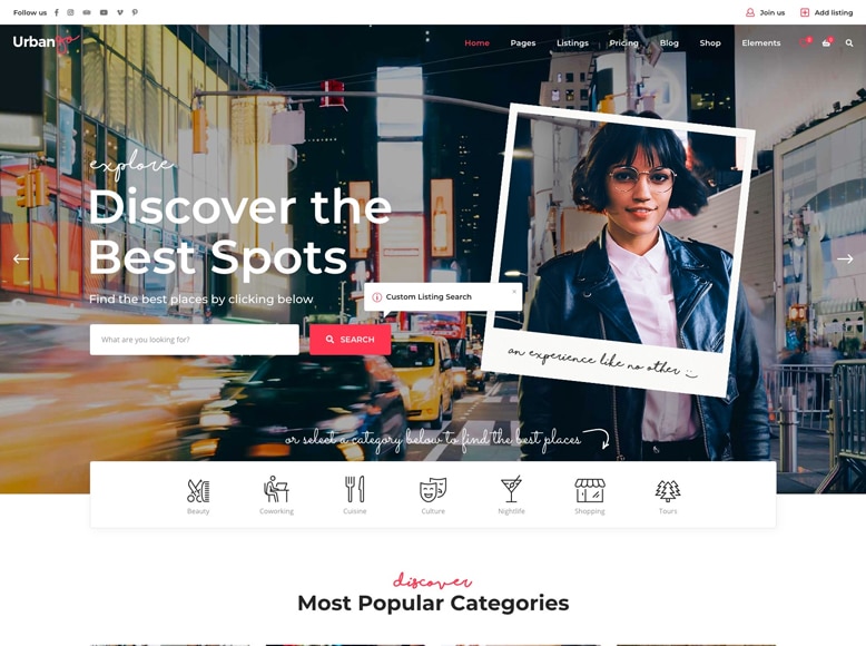 UrbanGo - Plantilla WordPress para directorios y listados de anuncios clasificados