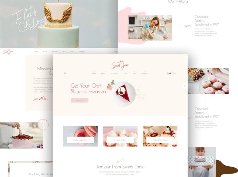Sweet Jane - Plantilla WordPress para pastelerías, tiendas de pasteles y tartas, chocolaterías