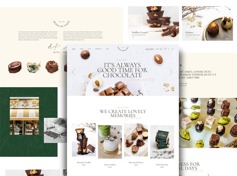 Swiss Delight - Plantilla WordPress para pastelerías, chocolaterías y cafeterías