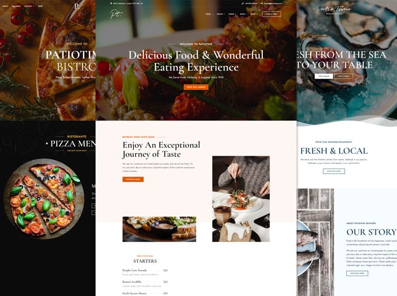 PatioTime - Plantilla WordPress para restaurantes, cafés, bares y bistrós
