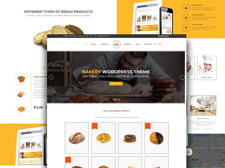 Bakery - Plantilla WordPress para pastelerías, tiendas de pasteles y tartas, chocolaterías.