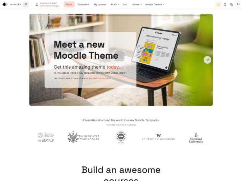 Monocolor - Tema Moodle para cursos y formación online
